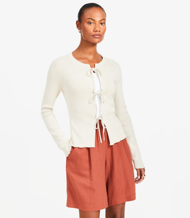 Ribbed Tie Cardigan