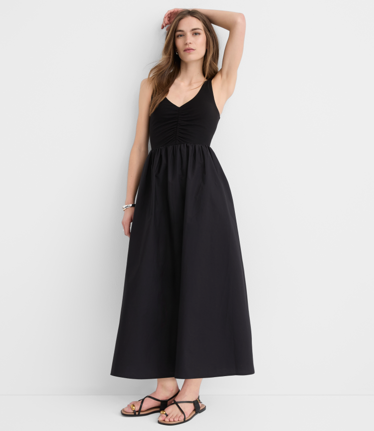 petite ruched midi dress The Ruched Midi Dress Chocolate / M