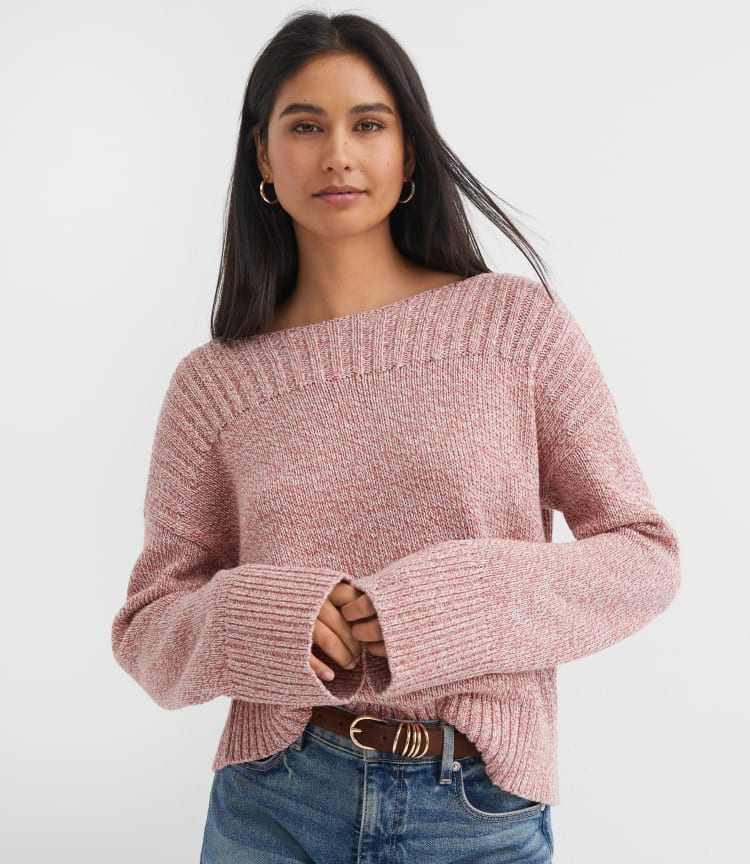 Ribtrim Boatneck Sweater