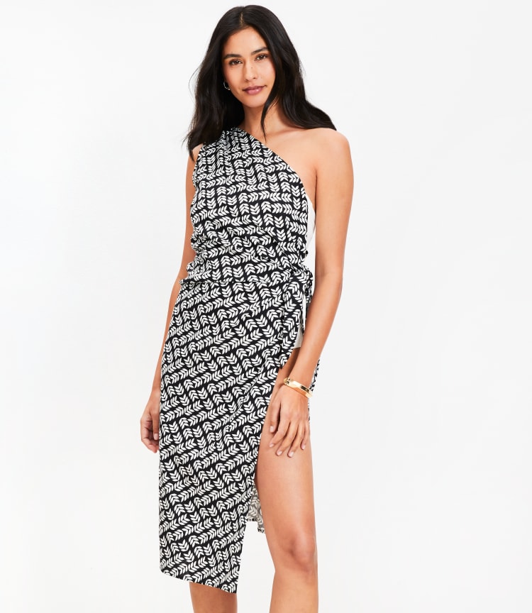 loft beach off the shoulder dress Leafed One Sarong Size Medium/Large Black Women's liz taylor dresses J. Crew Factory | Size:L tall beach holidays