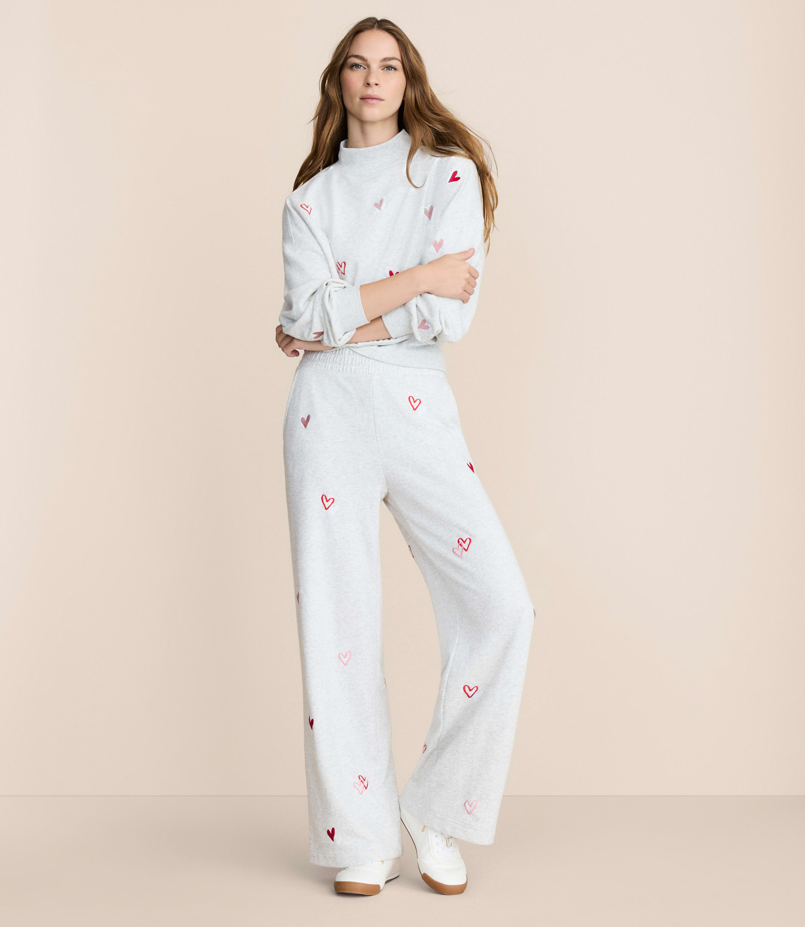 andmary Milky pile heart long pants set ルームウェア・パジャマ