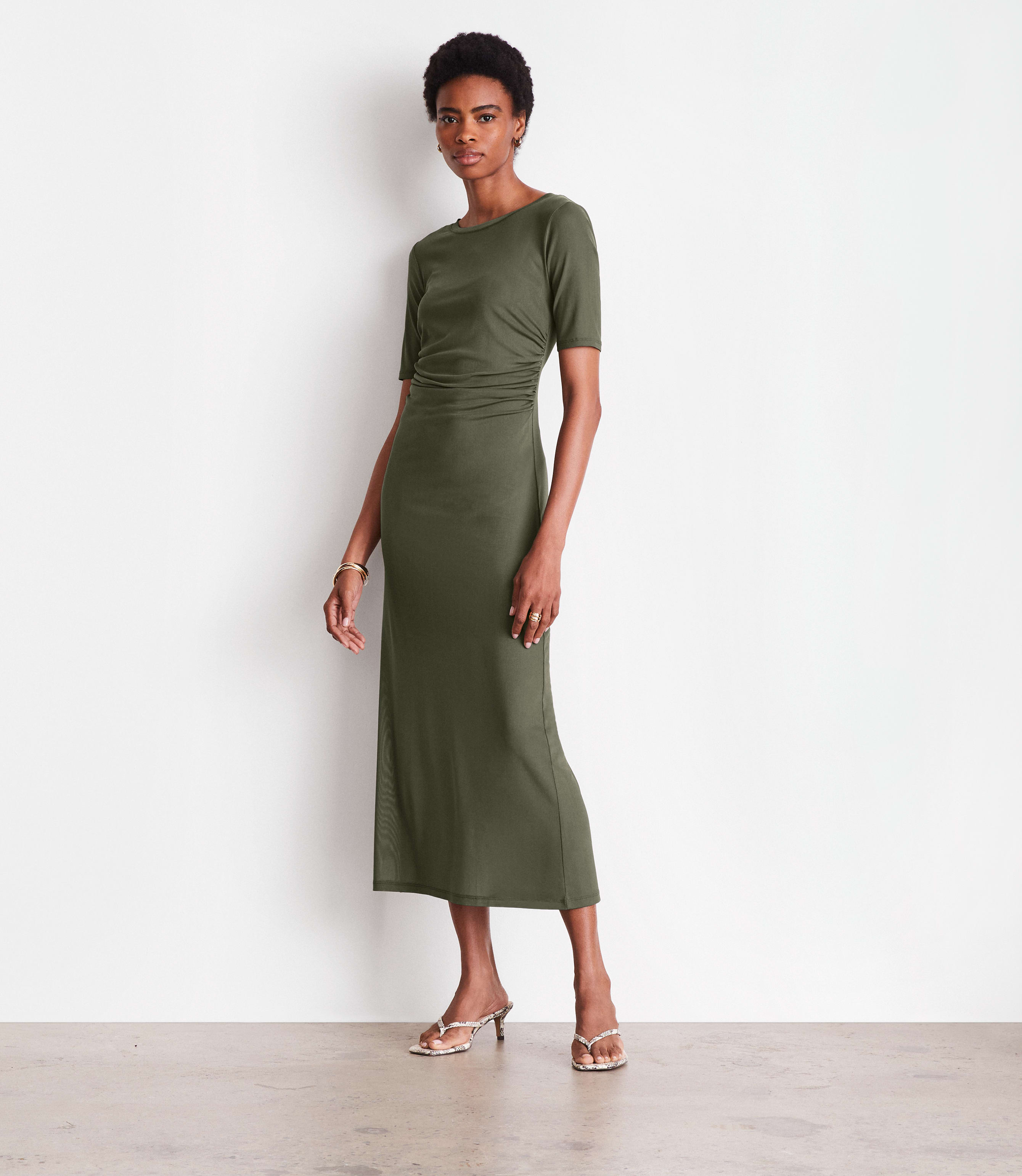 tie neck halter dress Tied Up In Elegance Halter Midi Dress In Rose | Size: XL | Knit Fabric