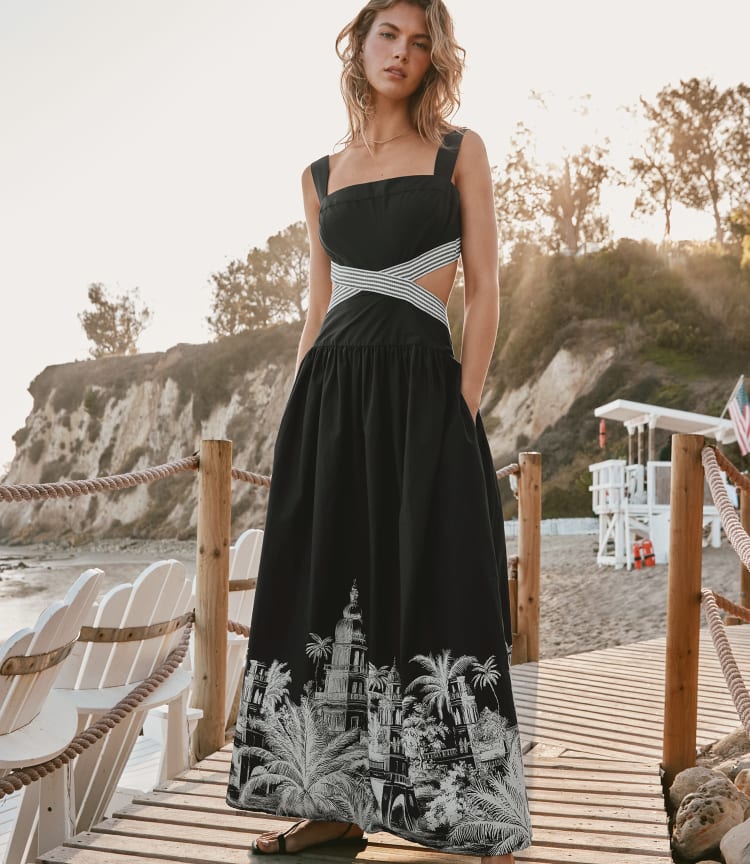 loft beach floral clip cutout maxi pocket dress LOFT Beach Casablanca Cutout Maxi Pocket Dress