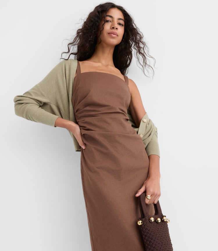 beige cut out midi dress One Shoulder 100% cotton Hand Qulqfy Cotton Summer Dress BLACKOUT Color:Black Print