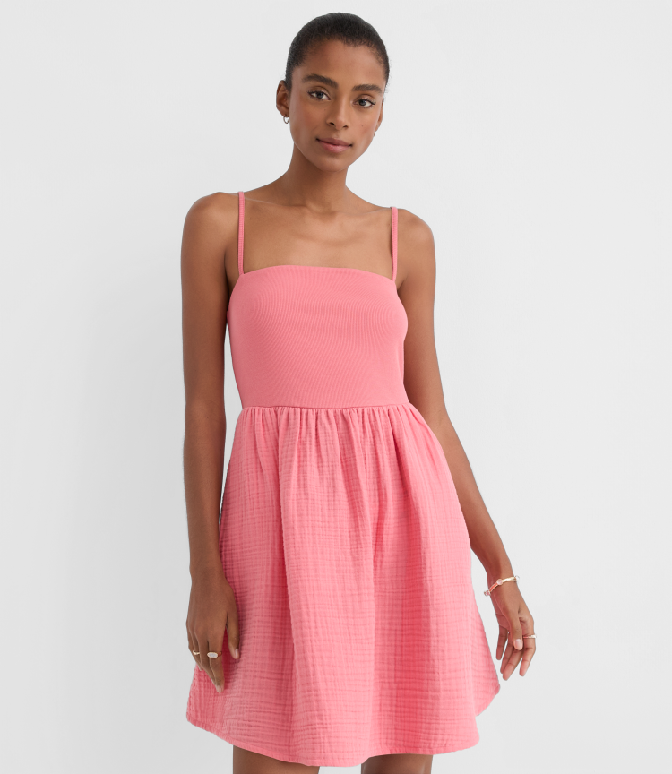 loft beach triple cloth mixed media maxi pocket dress Mini Strapless maxi