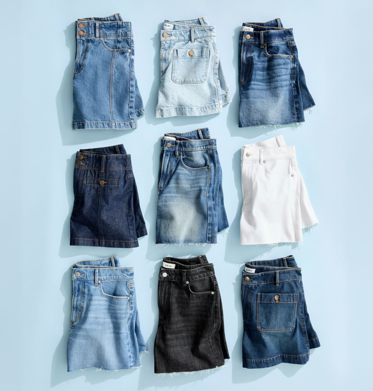 Folded Denim Shorts