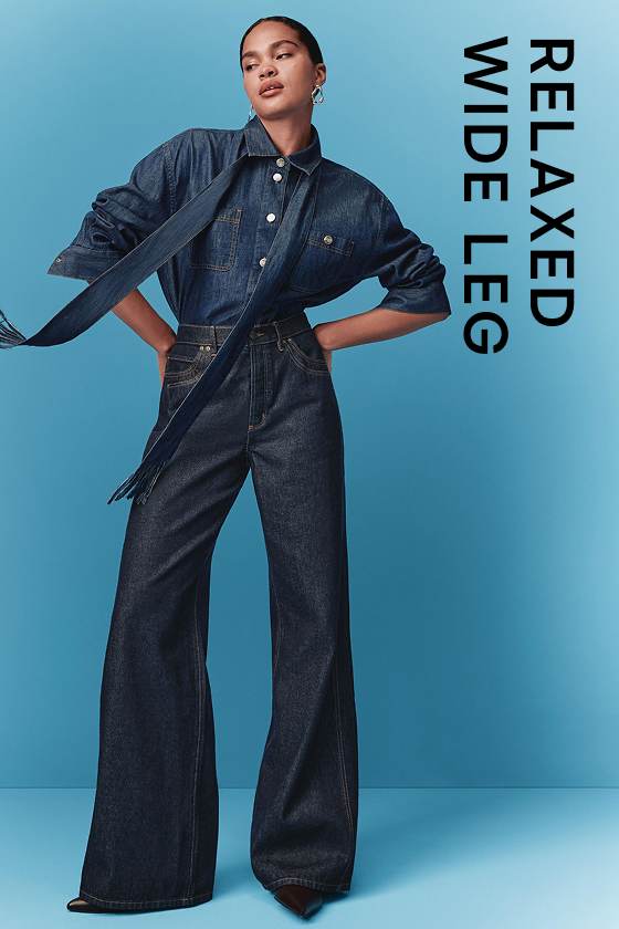 Shop relaxed wide leg Rivete Denim