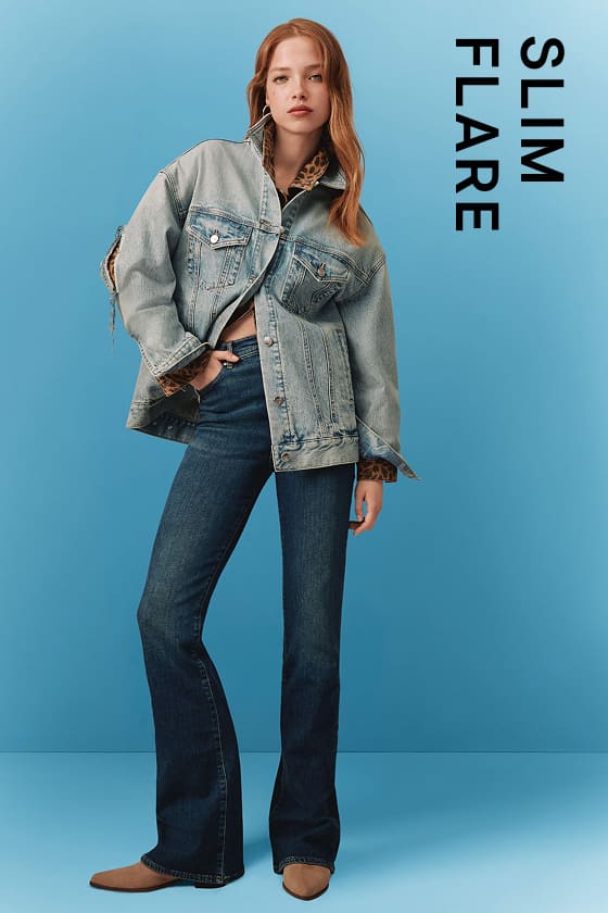Shop slim flare Rivete Denim