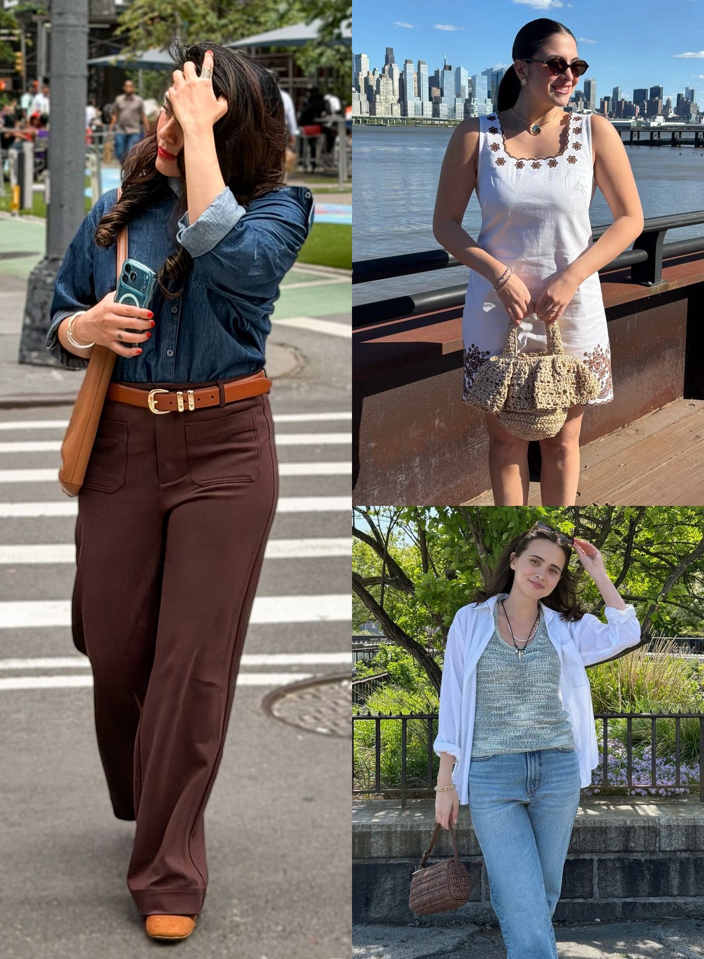 A collage of LOFT creators styling their looks around the city