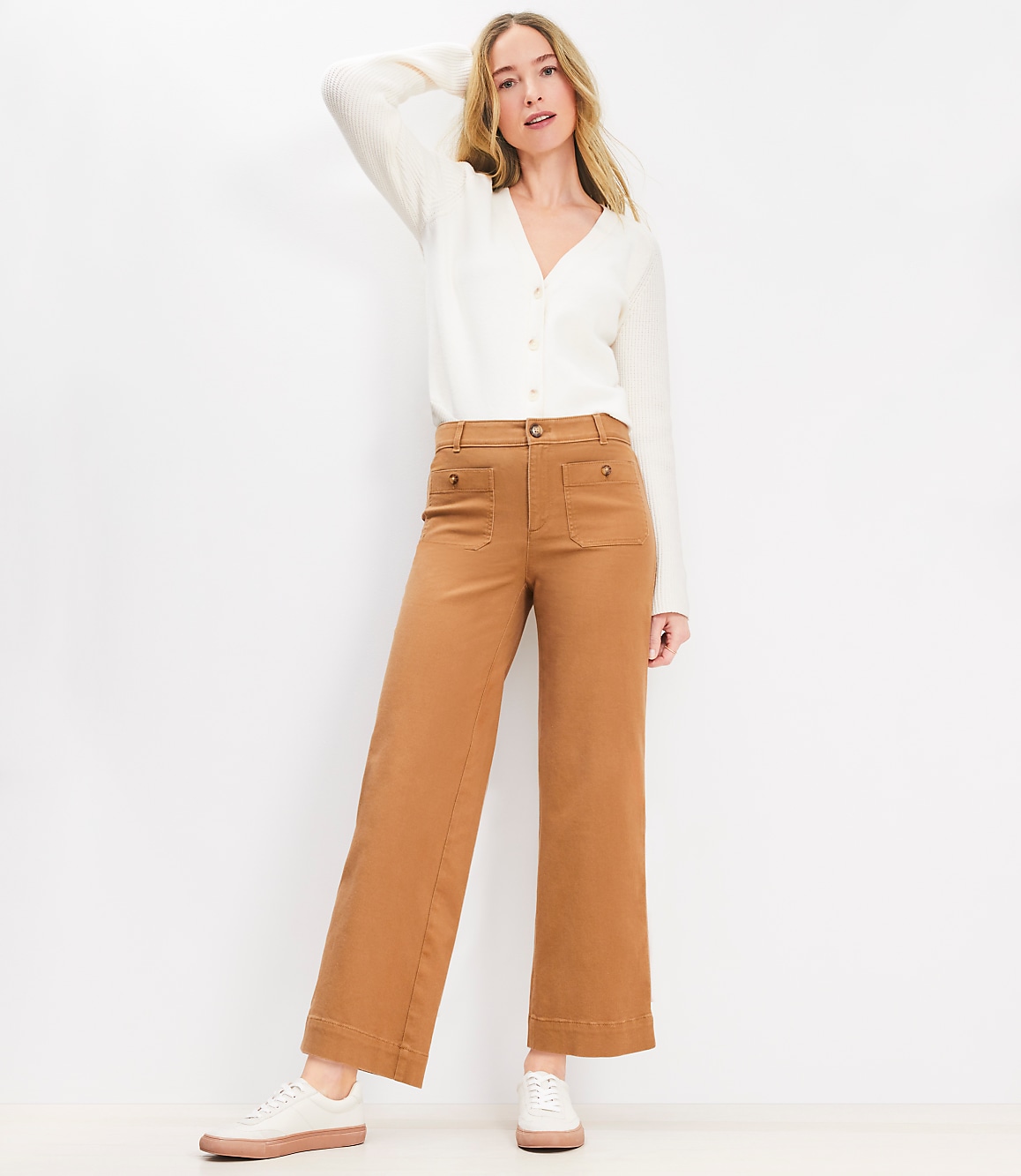 Palmer Wide Leg Crop Pants in Twill