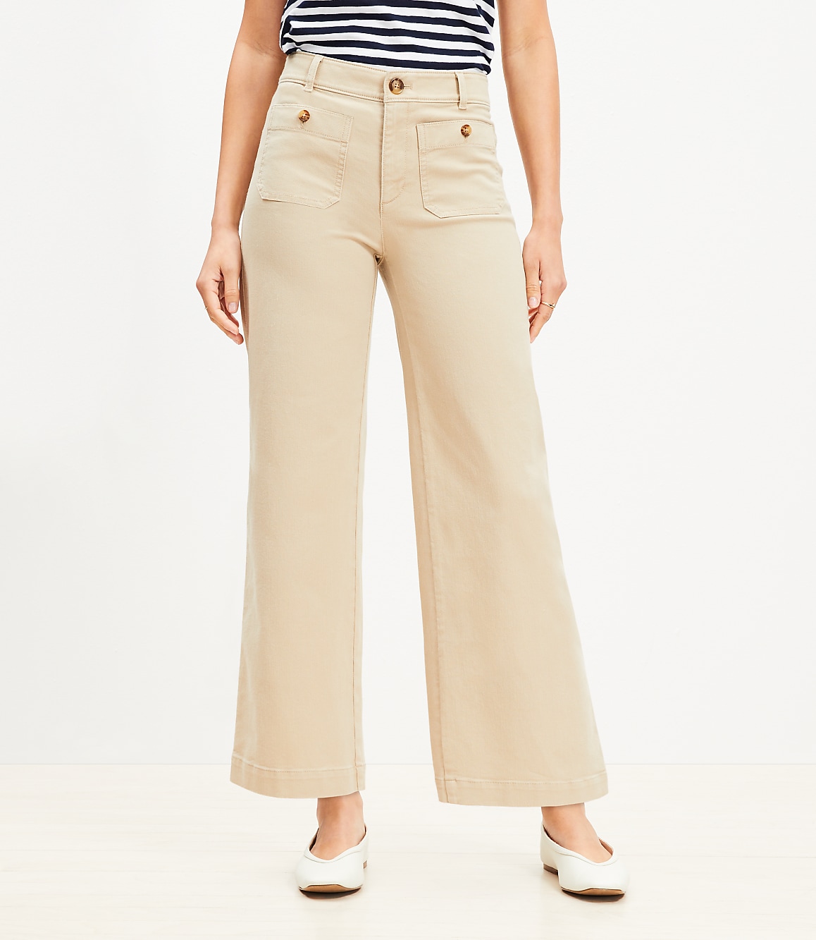 Palmer Wide Leg Crop Pants in Twill
