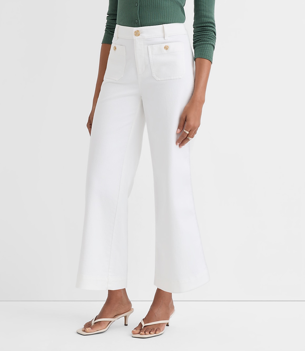 Palmer Wide Leg Crop Pants in Twill