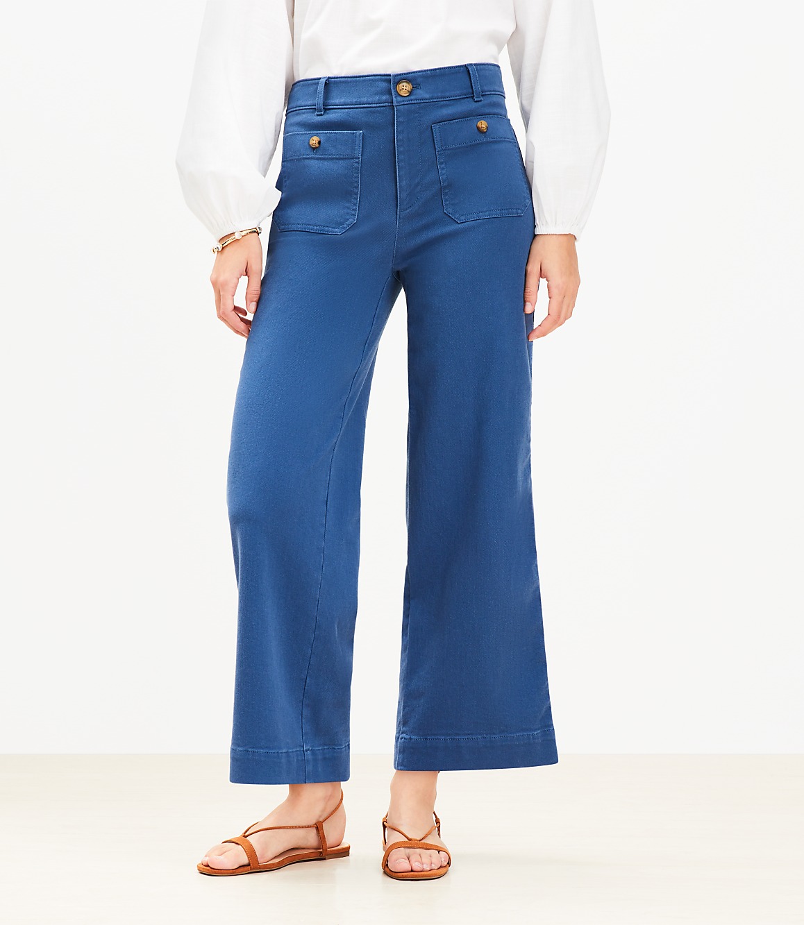 Palmer Wide Leg Crop Pants in Twill