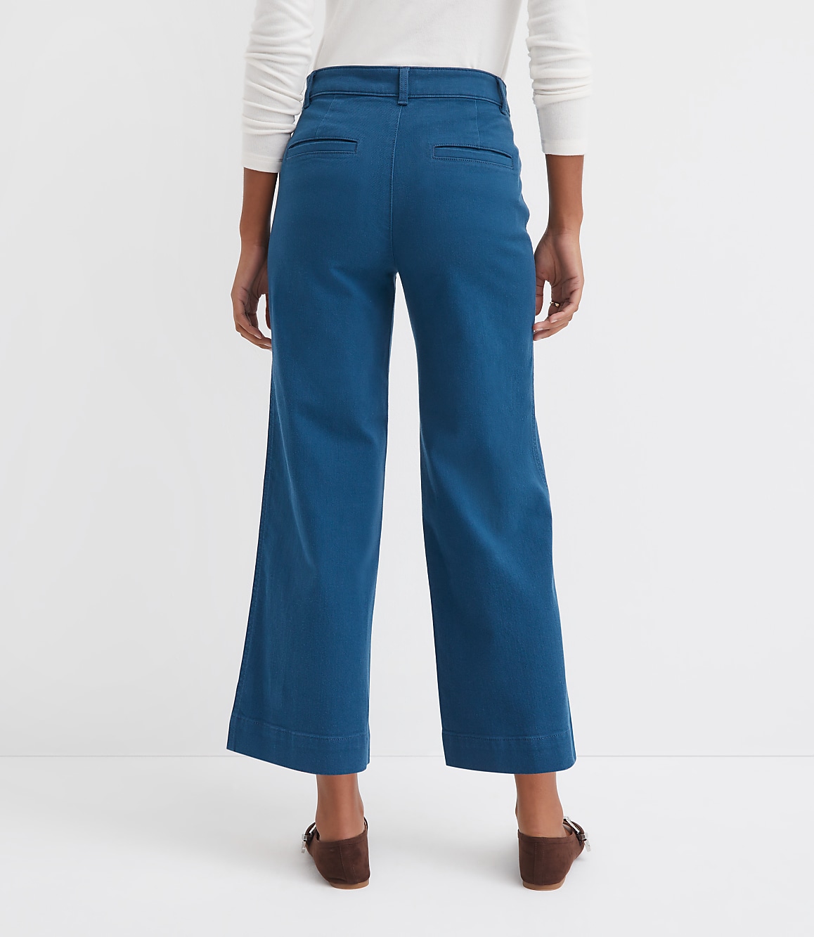 Palmer Wide Leg Crop Pants in Twill