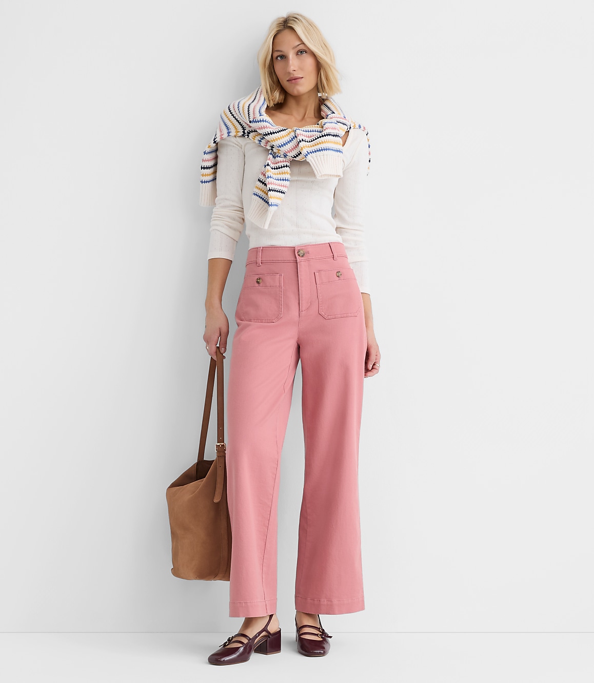 Palmer Wide Leg Crop Pants in Twill
