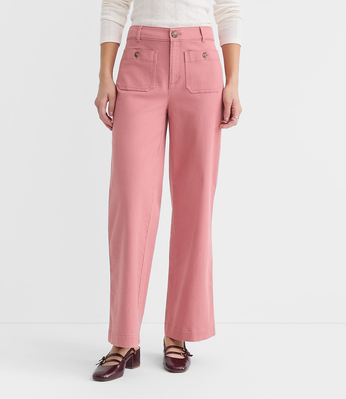 Palmer Wide Leg Crop Pants in Twill