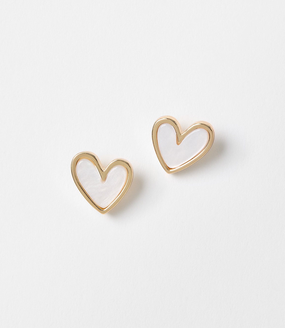 Mother of Pearl Heart Stud Earrings