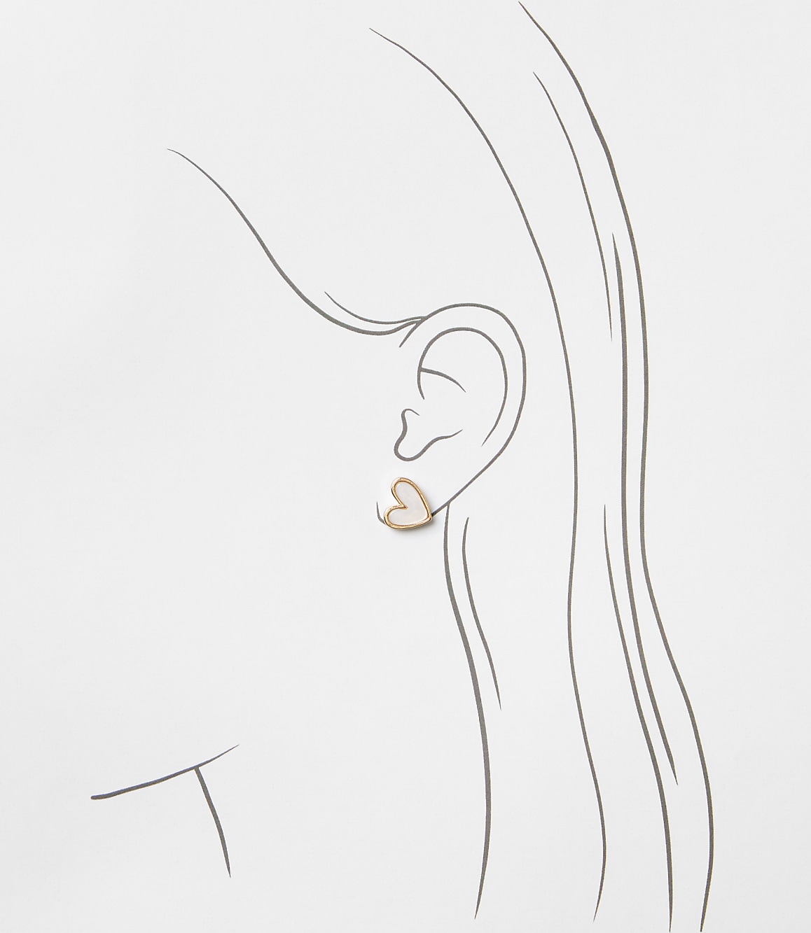 Mother of Pearl Heart Stud Earrings