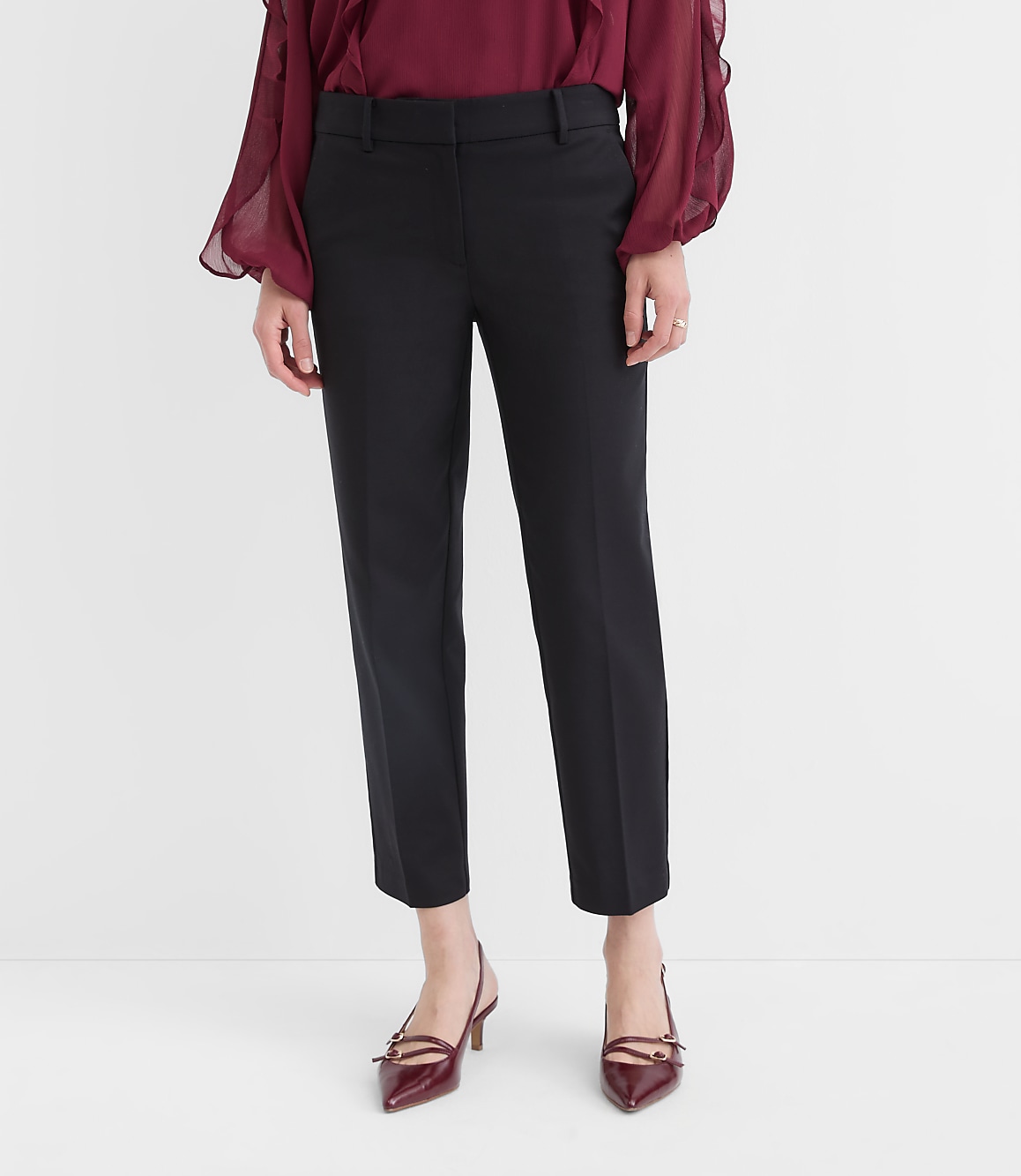 Petite Curvy Riviera Slim Pants in Doubleweave