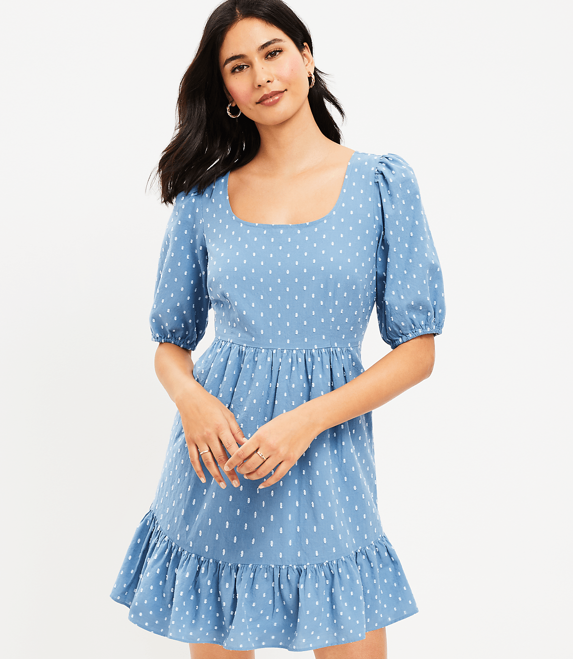 Petite Clip Tie Back Flounce Swing Dress