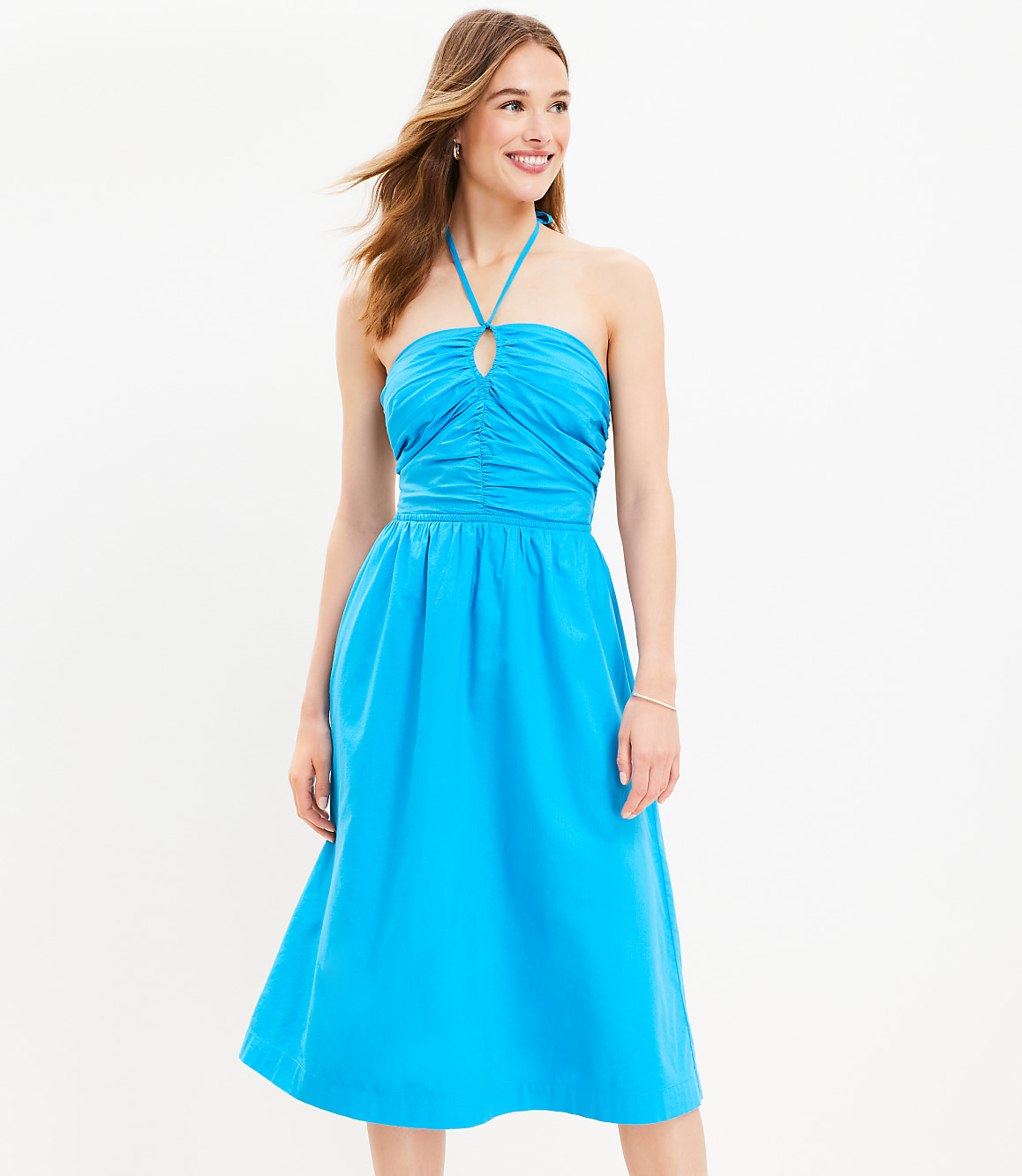 Keyhole Halter Midi Dress