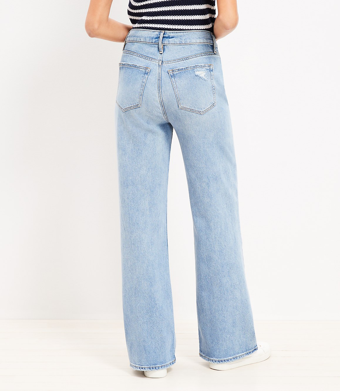 High Rise Wide Leg Jeans in Light Wash Indigo