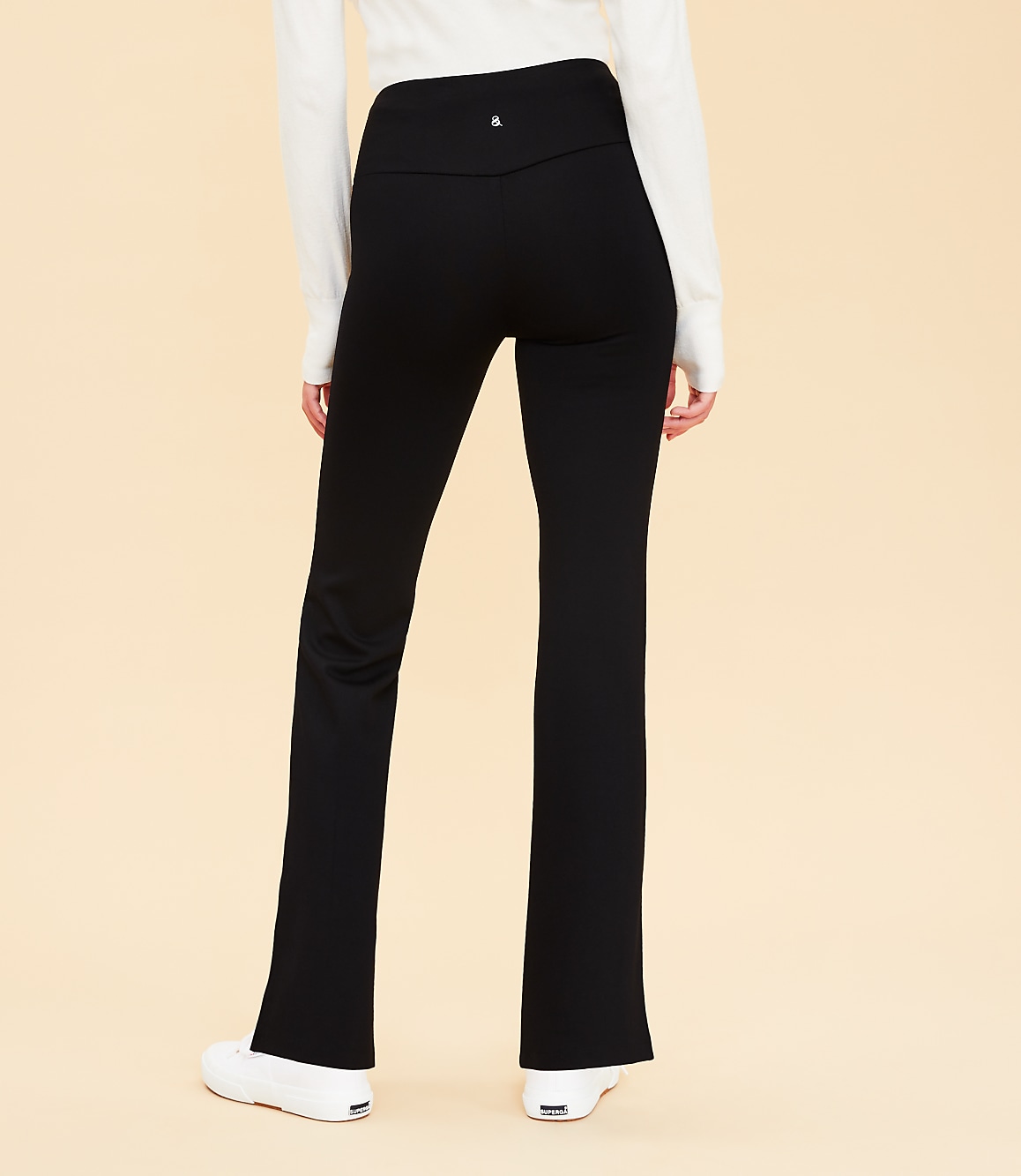Petite Lou & Grey Side Slit V-Waist Sporty Ponte Flare Pants