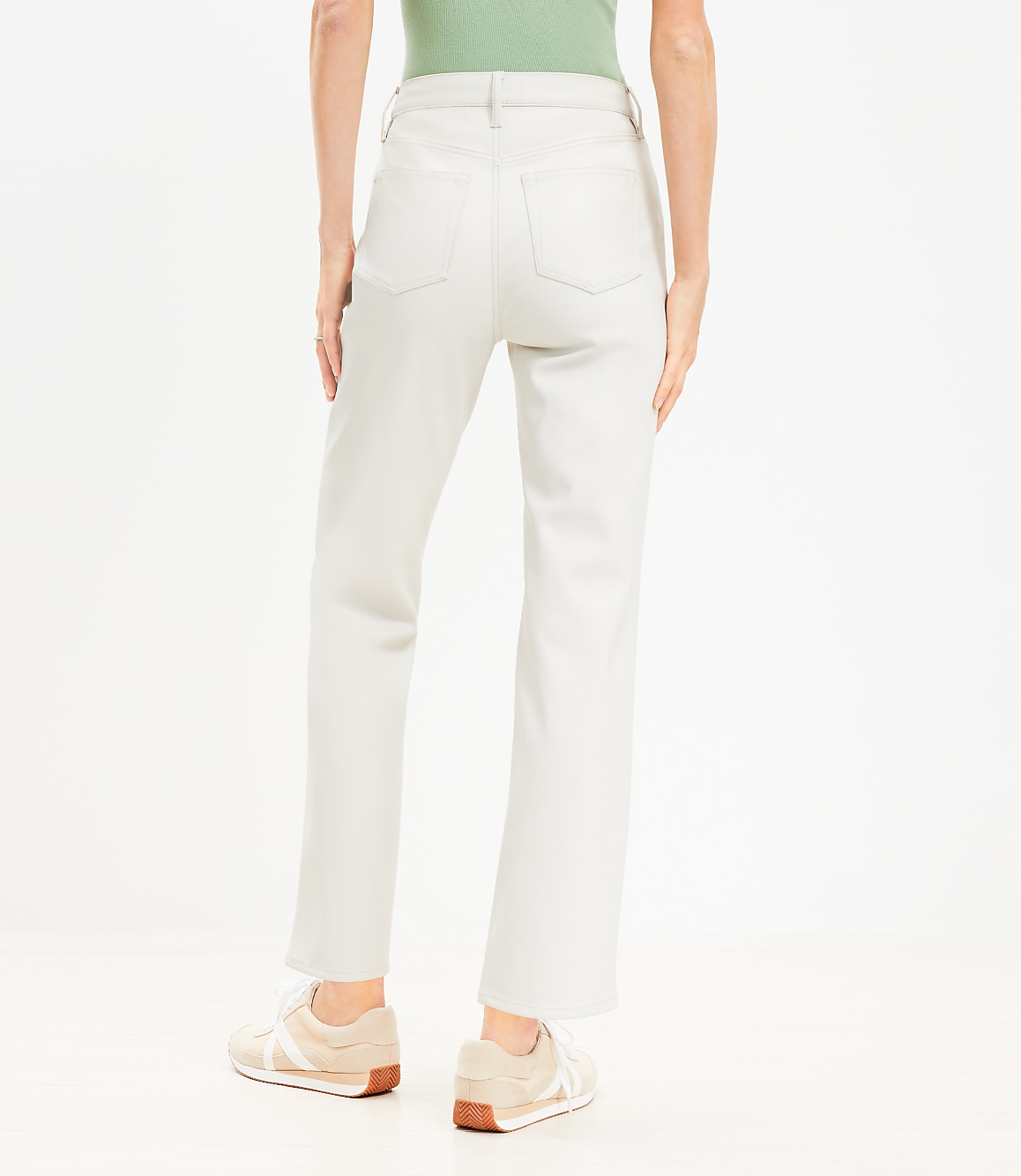 Five Pocket Straight Pants in Faux Leather