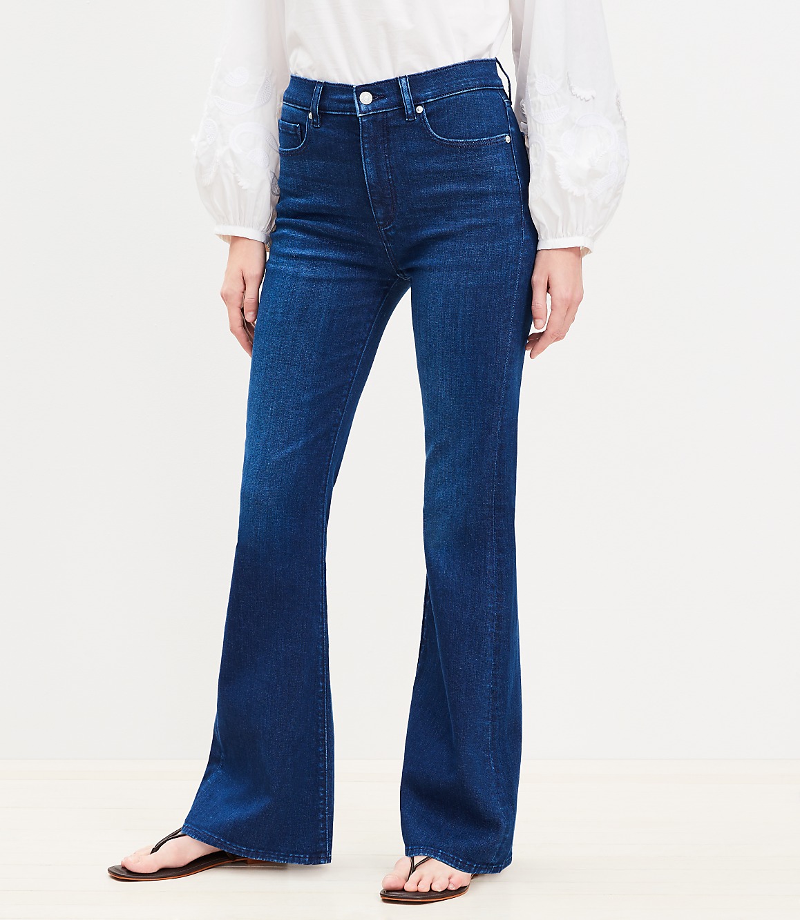 High Rise Slim Flare Jeans in Dark Wash