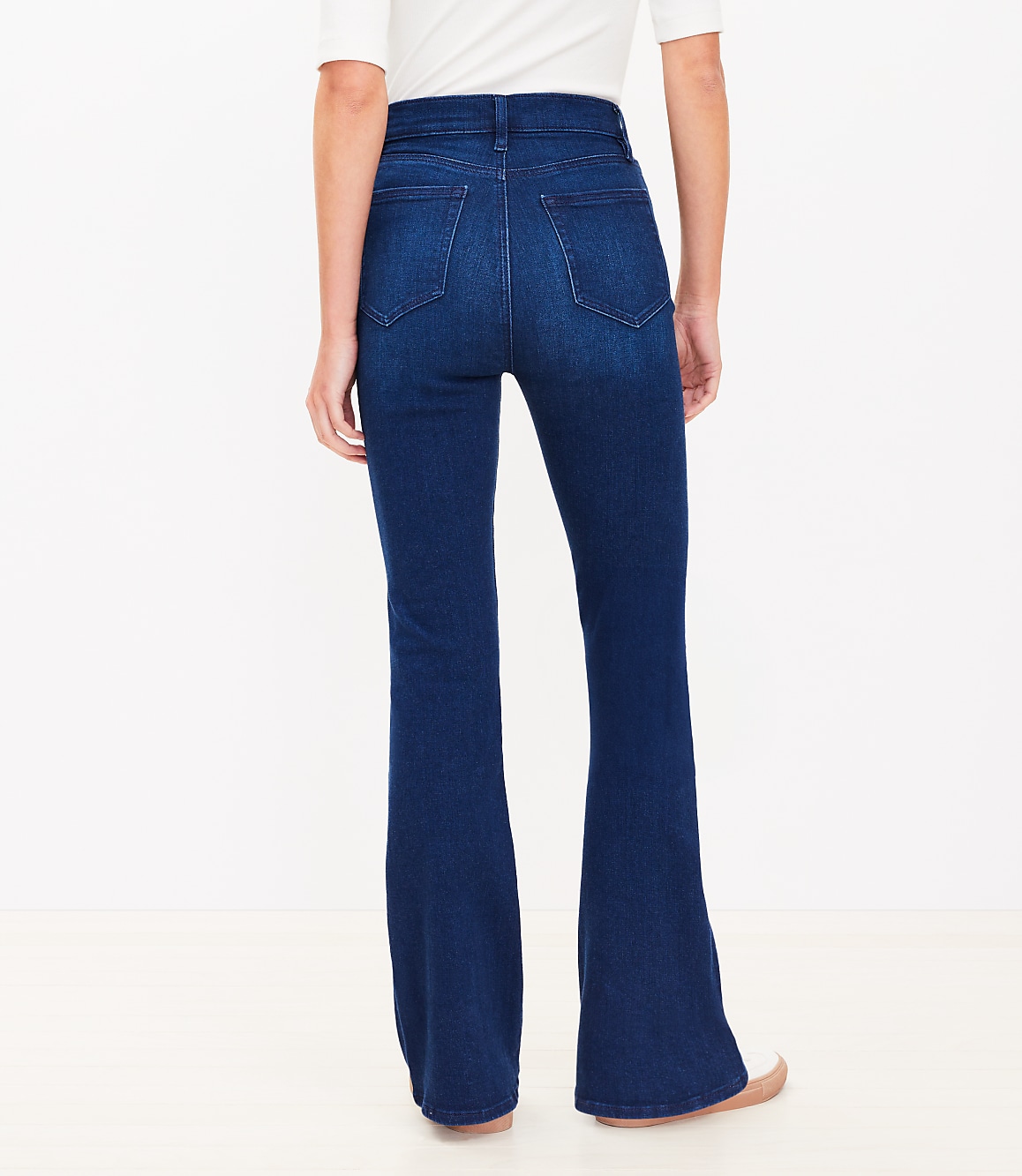 Curvy High Rise Slim Flare Jeans in Dark Wash