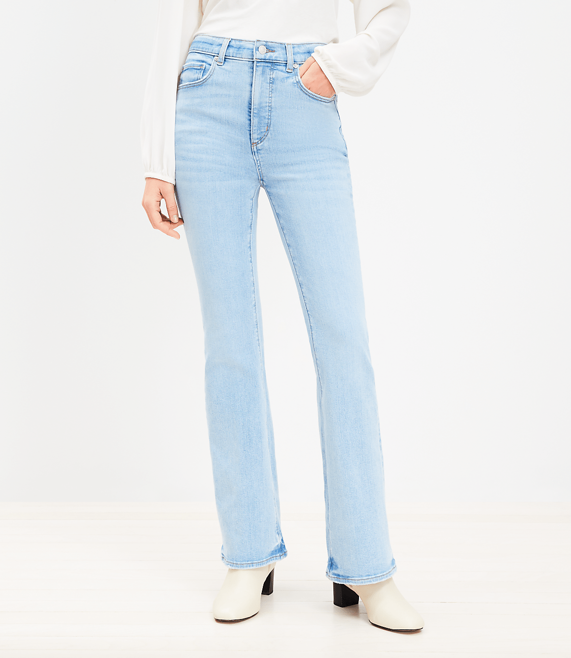 High Rise Slim Flare Jeans in Light Wash