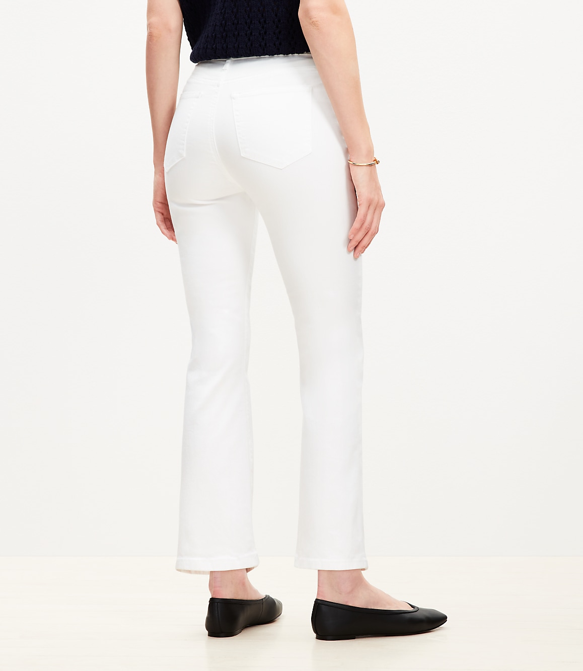 Petite High Rise Kick Crop Jeans in White