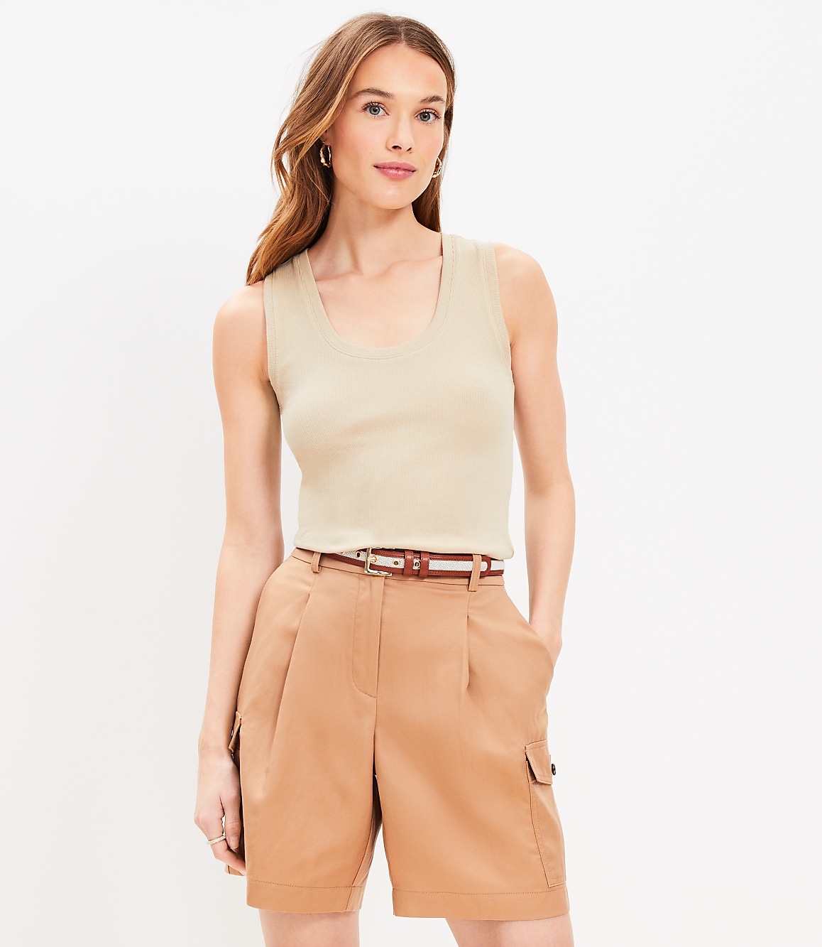Drapey Cargo Bermuda Shorts