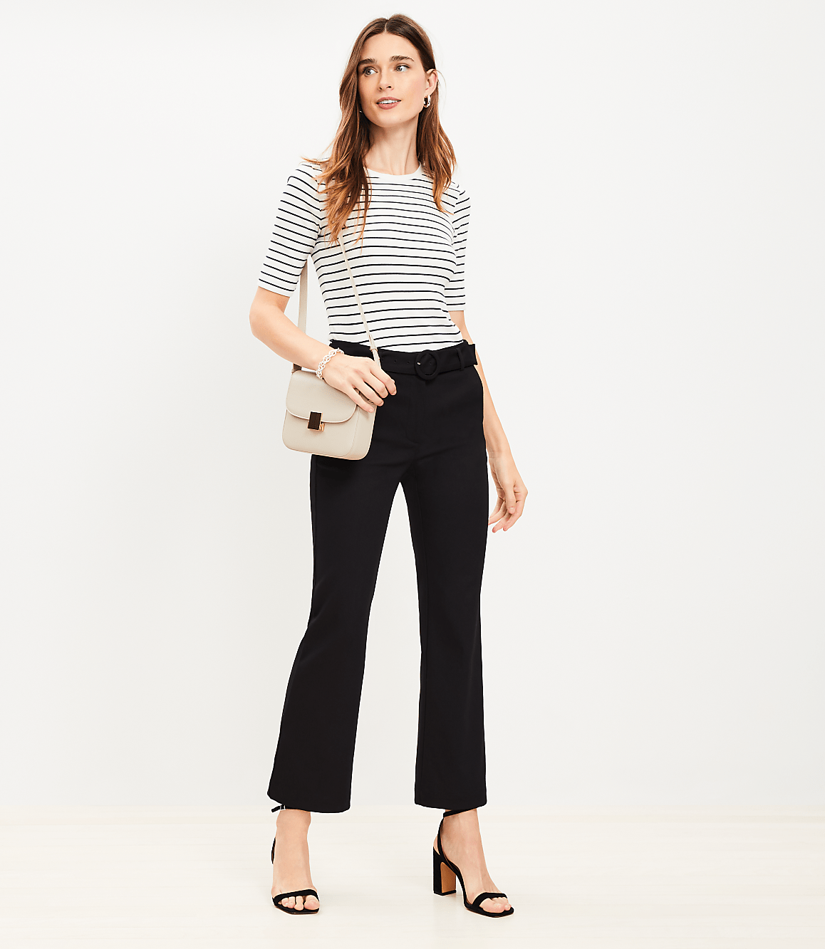 Tall Belted Sutton Kick Crop Pants