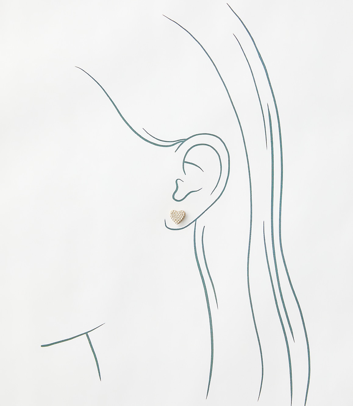 Demi Fine Pave Heart Stud Earrings