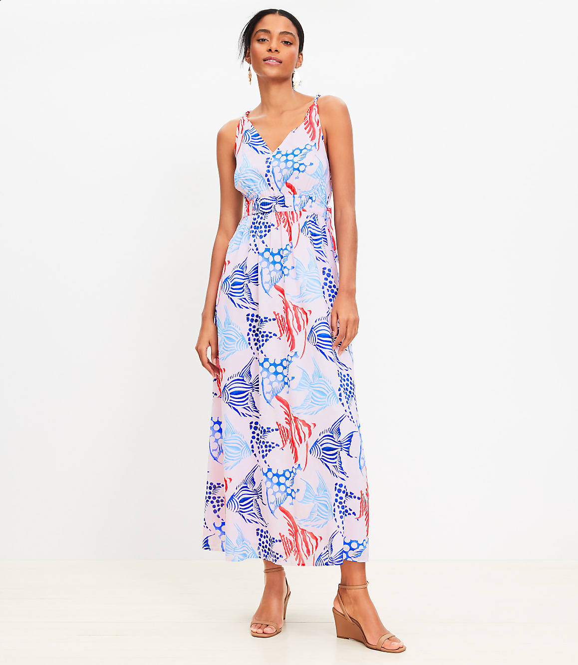 Fish Double Side Tie Maxi Dress