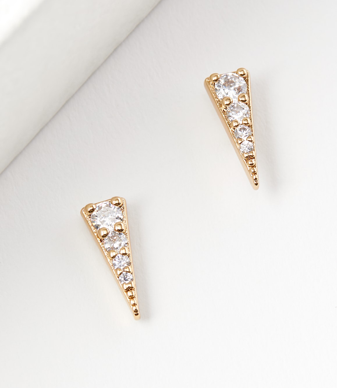 Demi Fine Mini Sparkle Triangle Stud Earrings