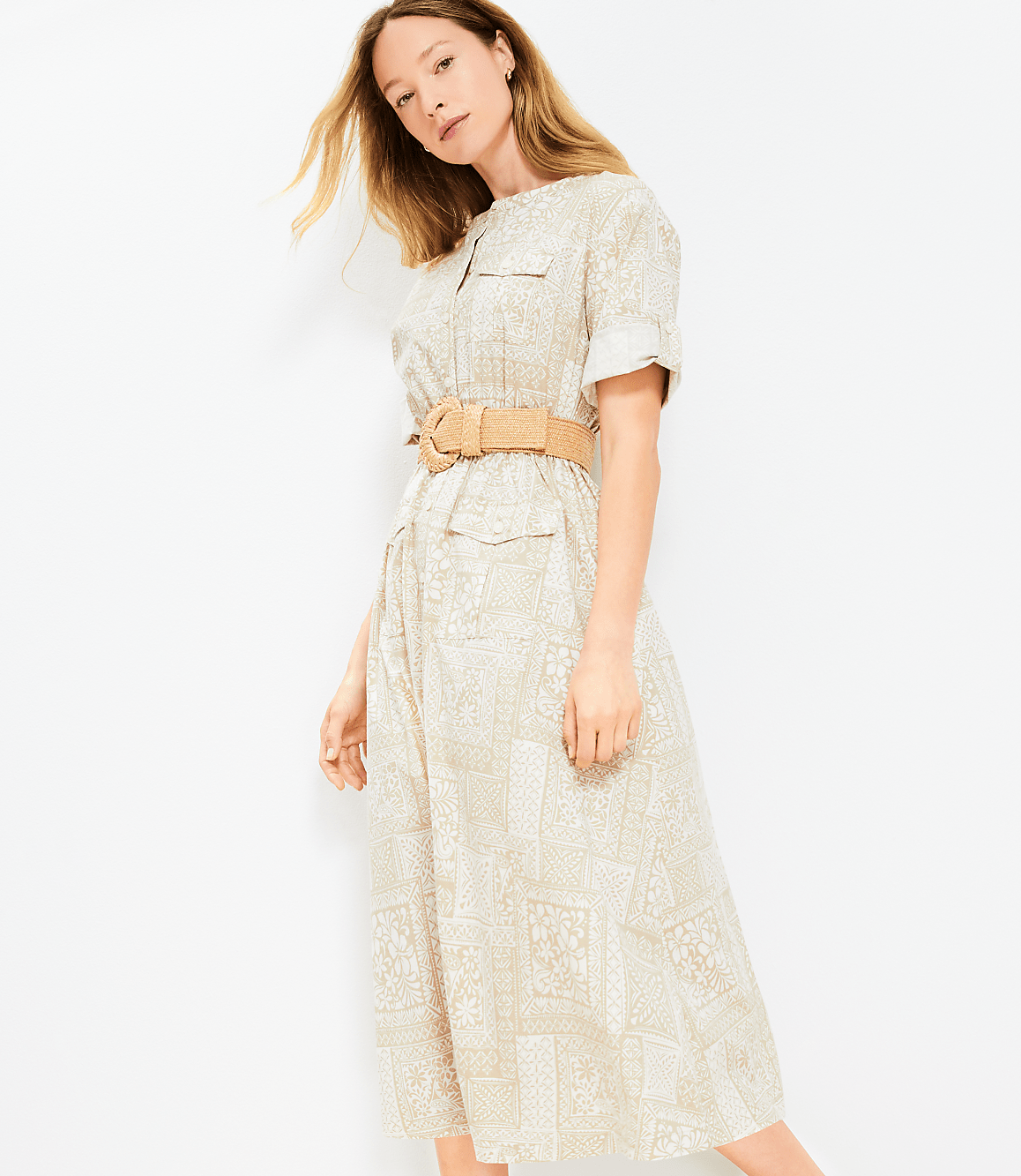 utility midi dress Poplin Utility Midi Shirtdress