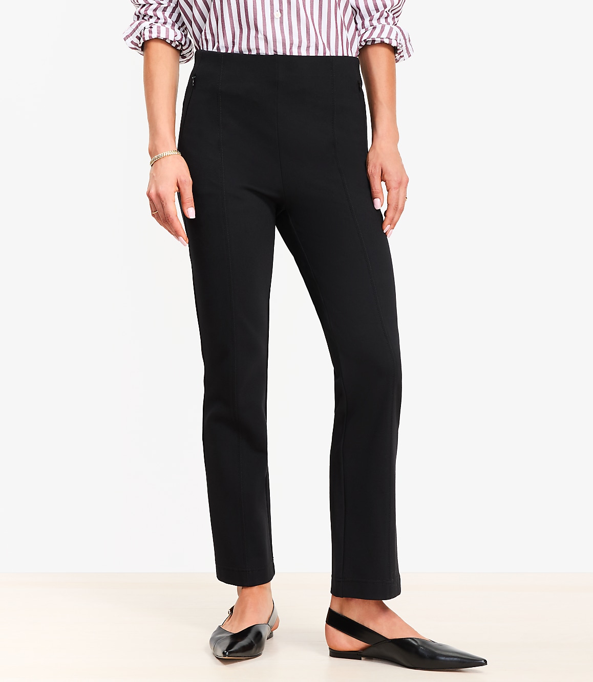 Petite Ponte Straight Pants