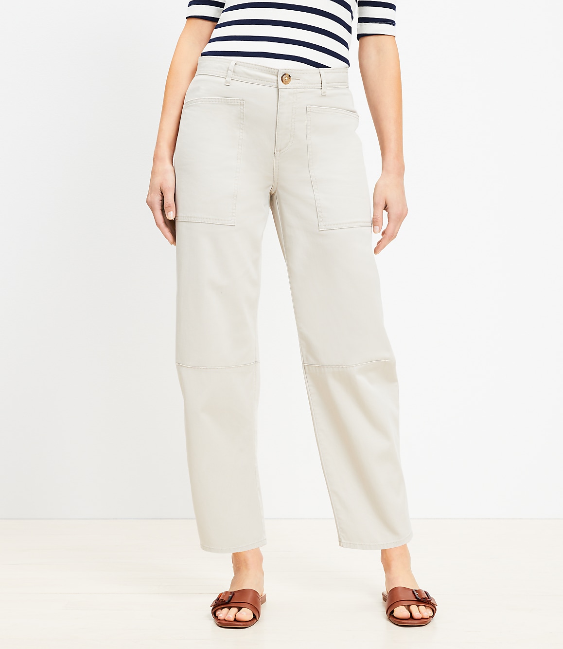 Petite Utility Barrel Pants in Twill