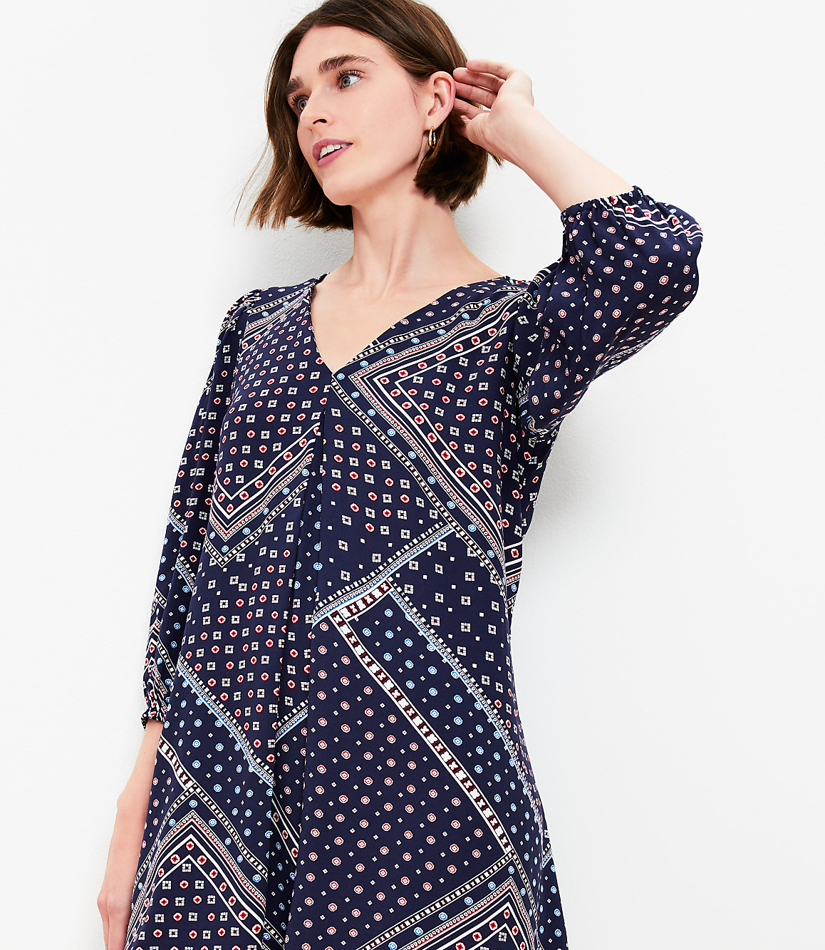 midi navy blue dresses Aveline Side Twist Midi Dress Navy – Peter Kate main image 1