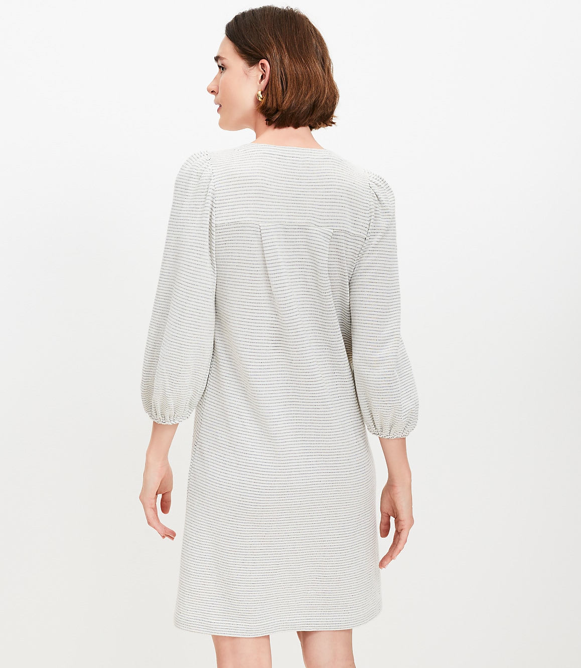 Stripe Textured Pleated Mini Dress
