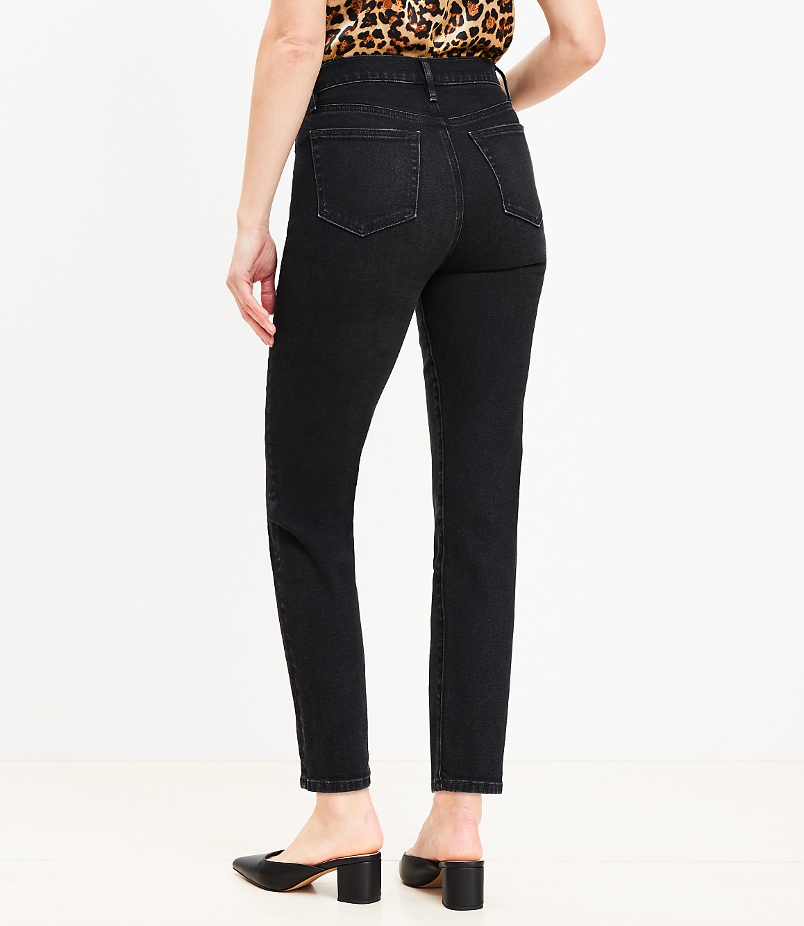 Petite High Rise Slim Jeans in Washed Black