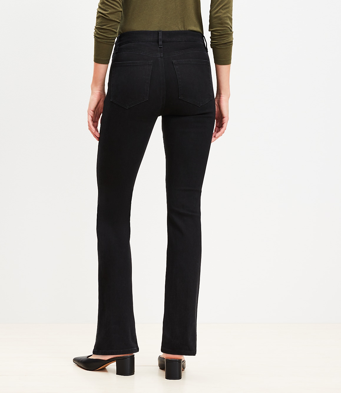 Mid Rise Boot Jeans in Classic Black Wash