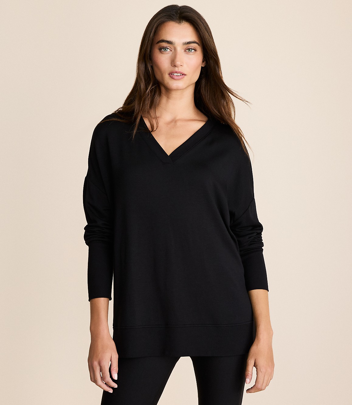 Lou & Grey Ribtrim Signaturesoft V-Neck Tunic Top