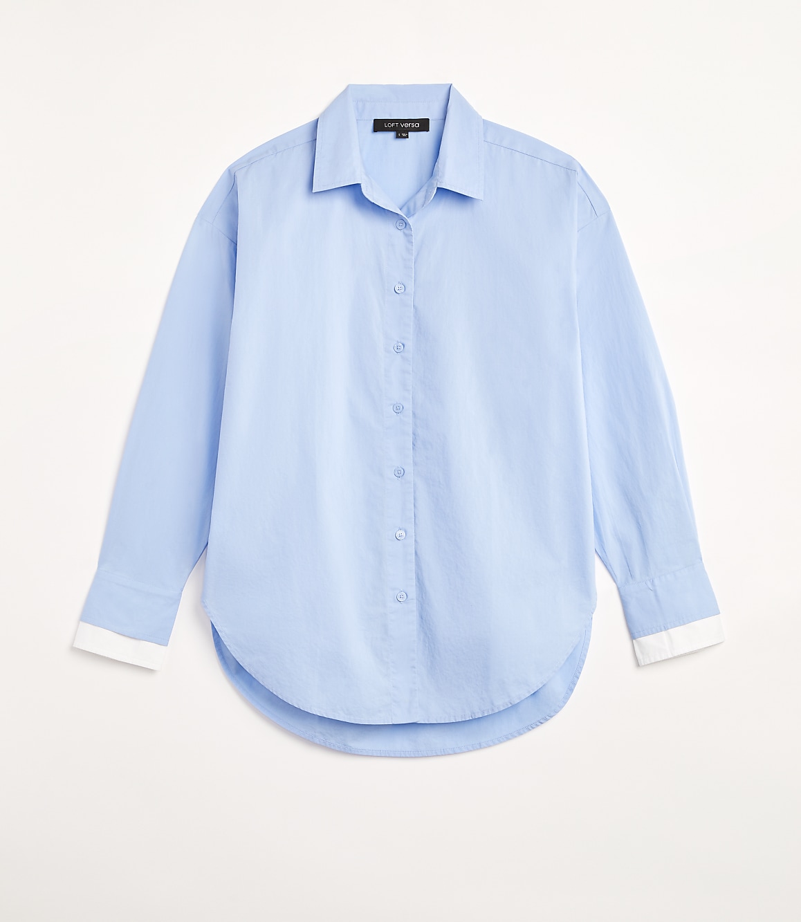 Petite LOFT Versa Poplin Oversized Double Cuff Tunic Shirt