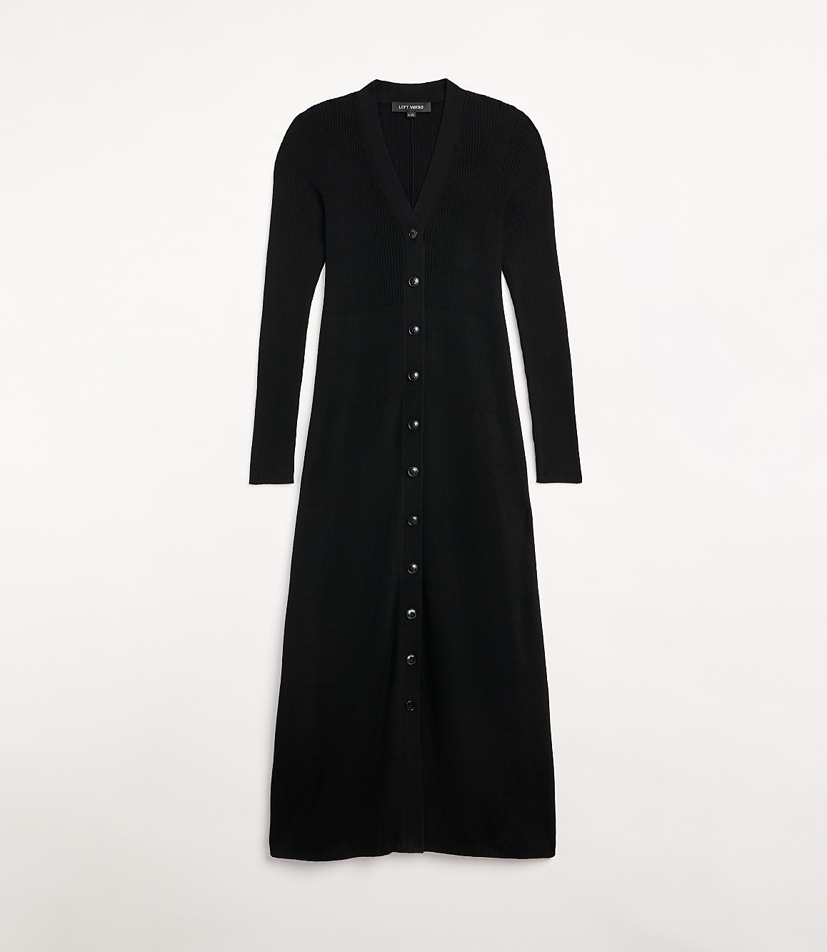 LOFT Versa Ribbed V-Neck Maxi Sweater Dress