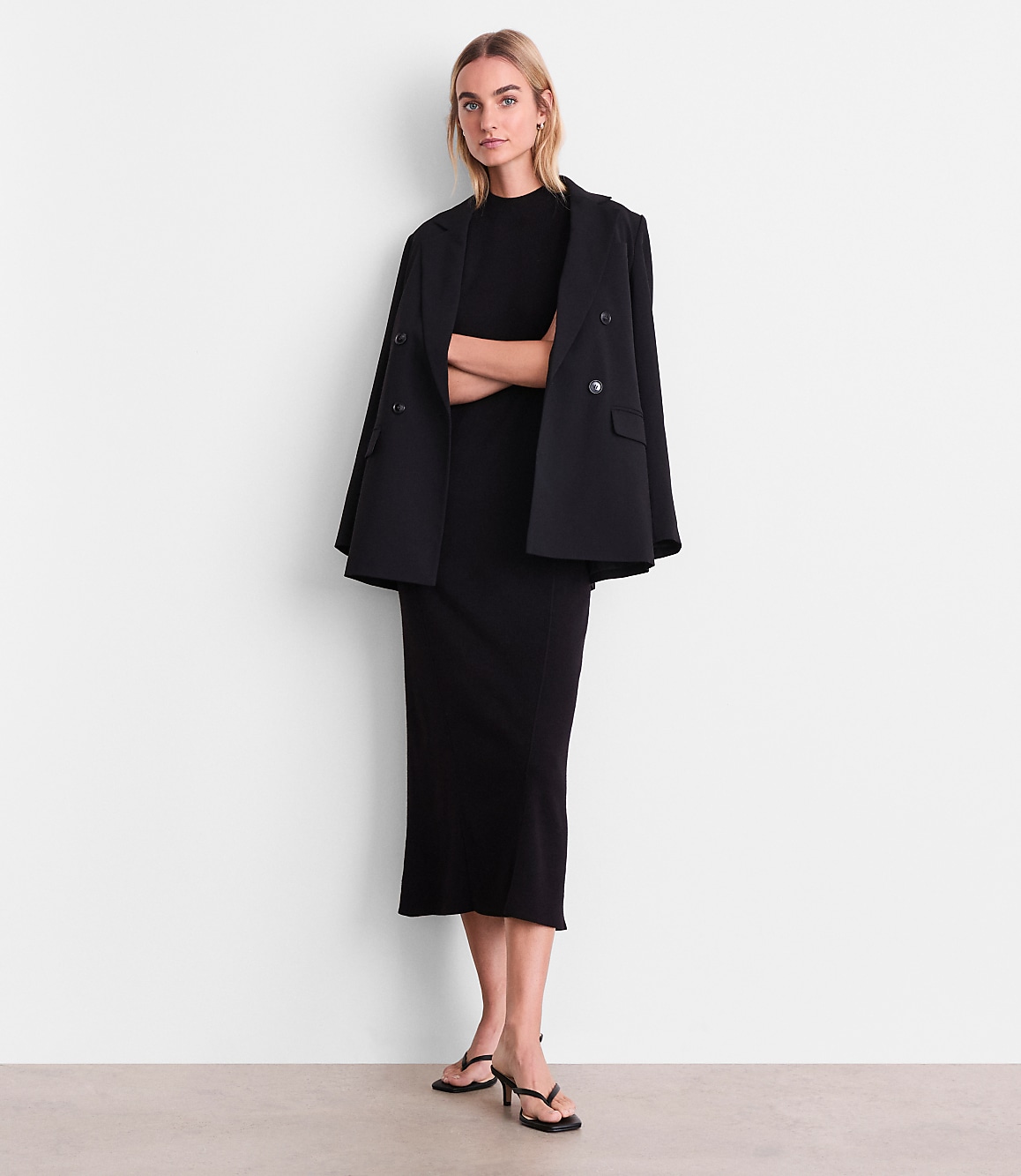 Petite LOFT Versa Sleeveless Mock Neck Midi Sweater Dress