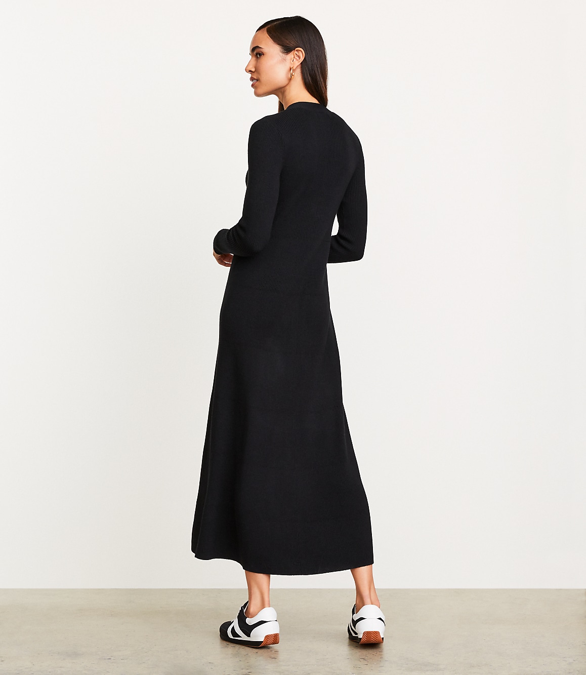 LOFT Versa Ribbed V-Neck Maxi Sweater Dress