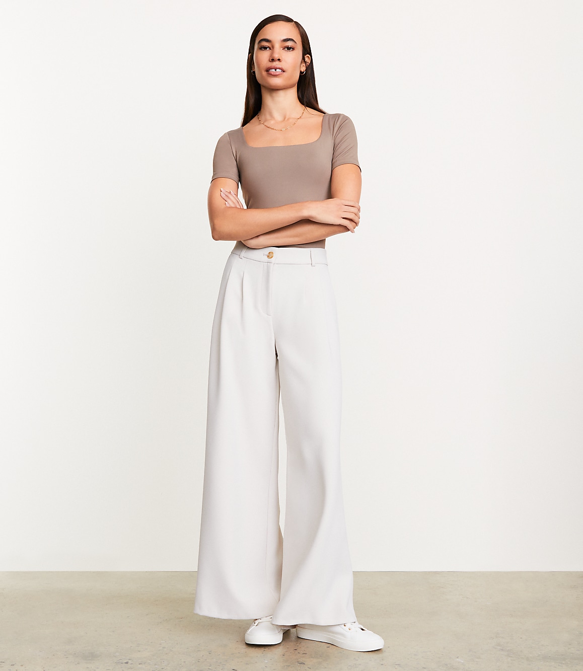 LOFT Versa 360 Knit Square Neck Tee